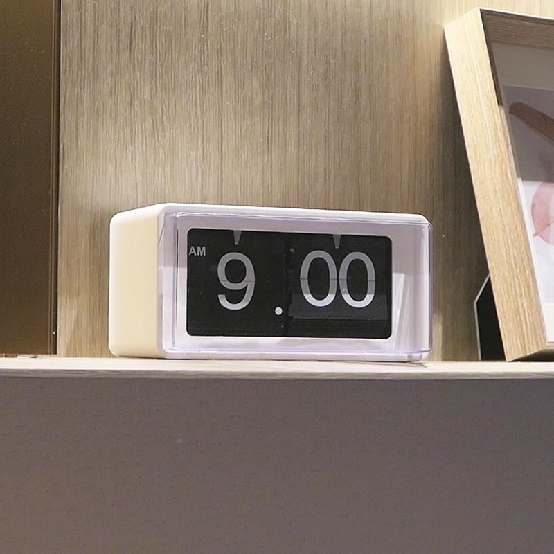 意自动翻页钟表时约尚4s色翻页创客厅摆件座钟时现代简机械钟家居