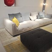 2023新款 奶油风科技布沙发客厅现代简约直排小户型轻奢乳胶沙发