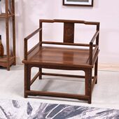 鸡翅木禅椅红木打坐椅禅式 禅修椅实木大圈椅主人椅茶桌椅子 新中式