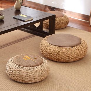 手工藤编蒲团坐垫飘窗坐垫禅修打坐垫加厚圆形坐垫舒适防滑禅意