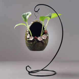 创意悬挂绿萝水培花瓶容器t水养植物花盆鲜花插花陶瓷桌面装 饰摆