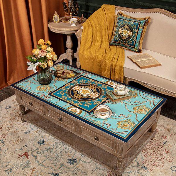 轻奢欧式客厅茶几垫防烫皮革餐桌垫免洗防油防水桌布电视柜垫圆桌,居家布艺,茶几垫,淘宝优惠券,粉丝福利购,淘宝优惠卷