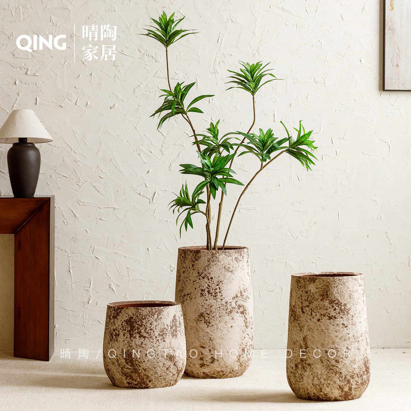 景德镇复古陶瓷花盆大口径室外庭院落地种树龟背芋盆栽大缸种植盆