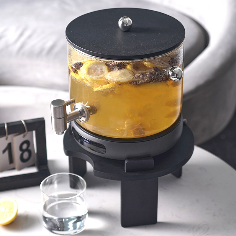 大容量全玻璃烧水耐高温冷水壶带龙头保温炖煲茶桶凉W水罐家用酒