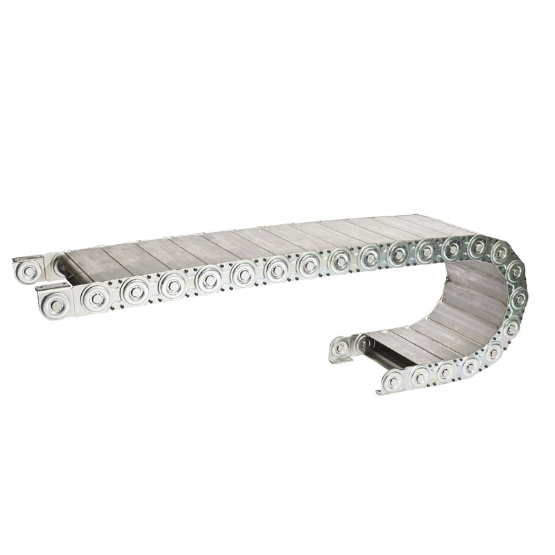 钢制拖链机床金属线槽电缆保护坦克链TLE型桥式全封.闭钢铝拖链