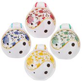 新立陶笛 6孔中音C调青花绿花红花蓝花陶笛初学入门