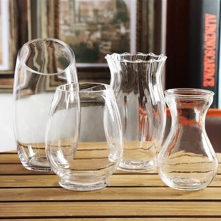 简约小清新玻璃花瓶透明水培花盆水养绿萝K植物器皿小号富贵竹摆