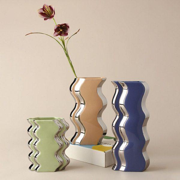 贝汉美创意陶瓷花级感客厅插花家居软装轻奢中古风流体花器,家居饰品,花瓶,淘宝优惠券,粉丝福利购,淘宝优惠卷