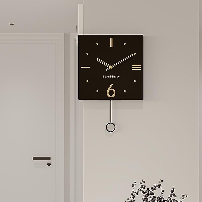 2025新款现代简约客厅拐角双面B挂钟家用静音转角时钟餐厅钟表挂