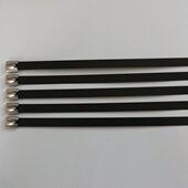 不锈钢扎带304自锁金属拉收紧器桥架束线带室外4.6 7.9 12mm黑色