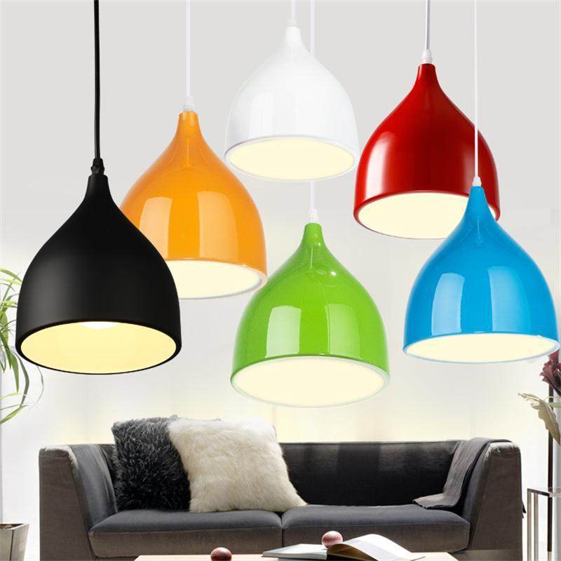 现代简约灯罩彩色创意个性网吧黑色酒店吧台饭店店铺单头餐厅吊灯,家装灯饰光源,智能吊灯,淘宝优惠券,粉丝福利购,淘宝优惠卷