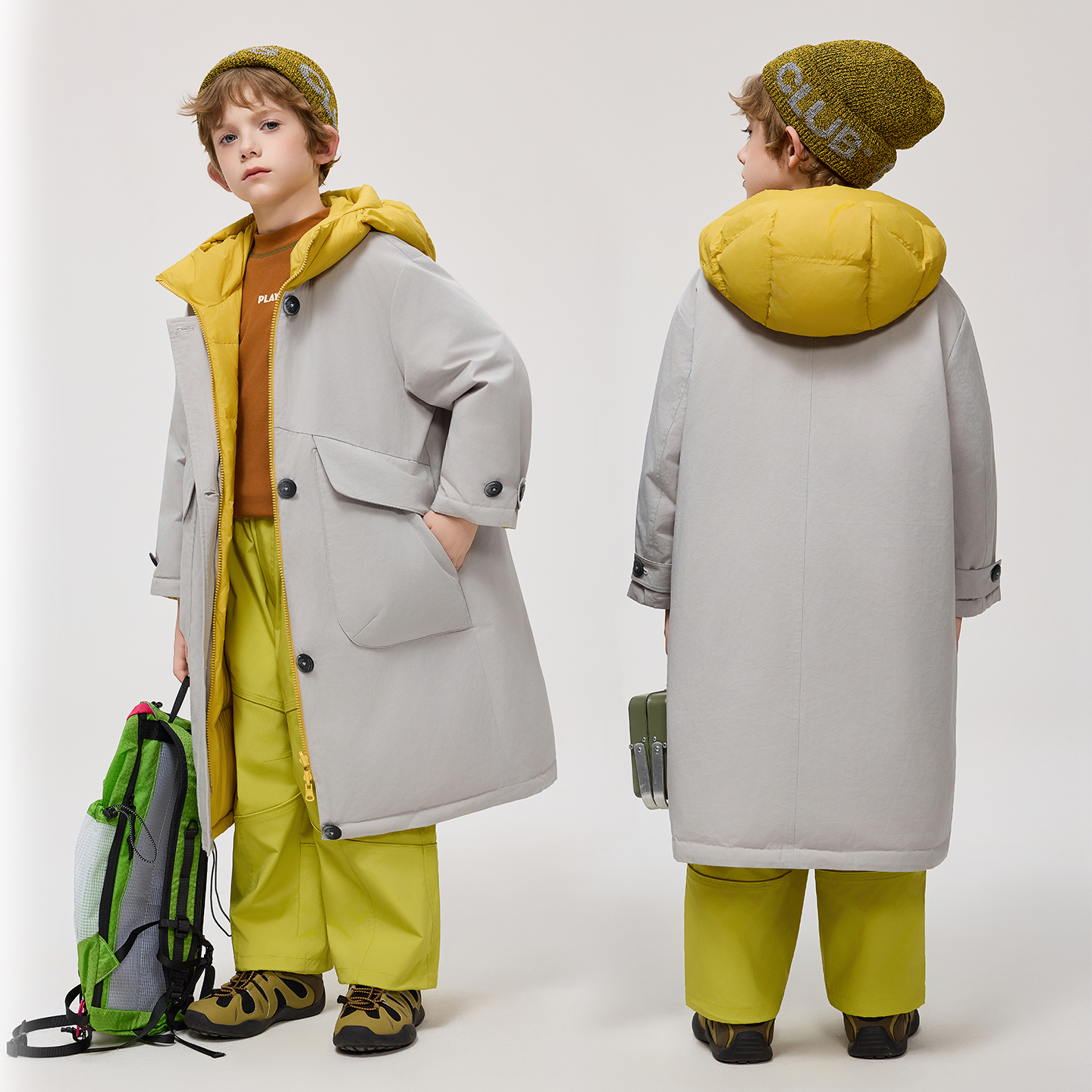 3QR儿童羽绒服中长款两面穿