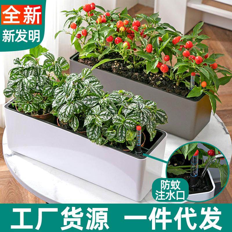 加厚款窄边种菜盆懒人花盆塑料阳台种菜长方形种植盆窗台花盆,家居饰品,花盆,淘宝优惠券,粉丝福利购,淘宝优惠卷
