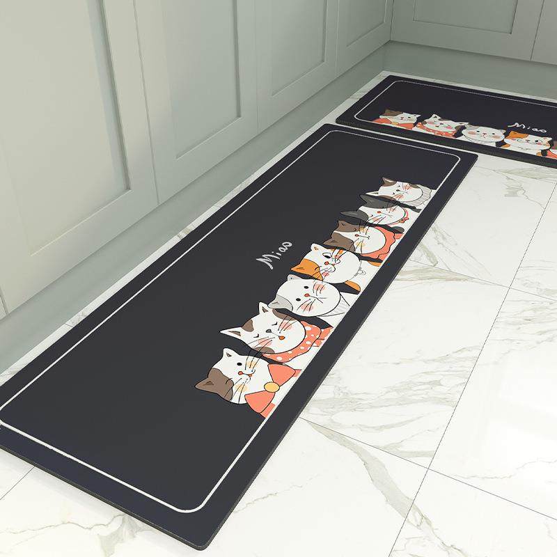 厨房地垫可擦洗地毯长条防滑防油免洗吸水脚垫耐脏防水Q弹橡胶垫,居家布艺,家用脚垫,淘宝优惠券,粉丝福利购,淘宝优惠卷