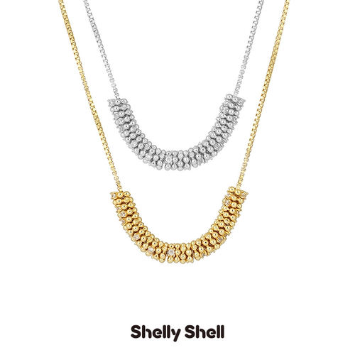 Shelly Shell小金穗项链 小众设计时尚高级简约