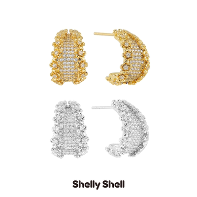 Shelly Shell金缕耳钉 小众设计时尚简约