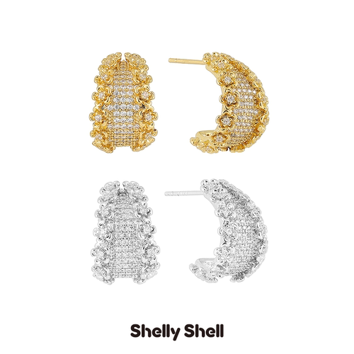 Shelly Shell金缕耳钉 小众设计时尚简约