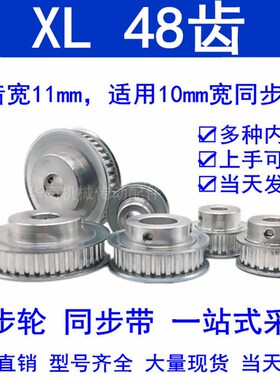 XL48齿同步带轮 内孔8/10/12/14/15毫米同步轮 现货48XL037同步轮