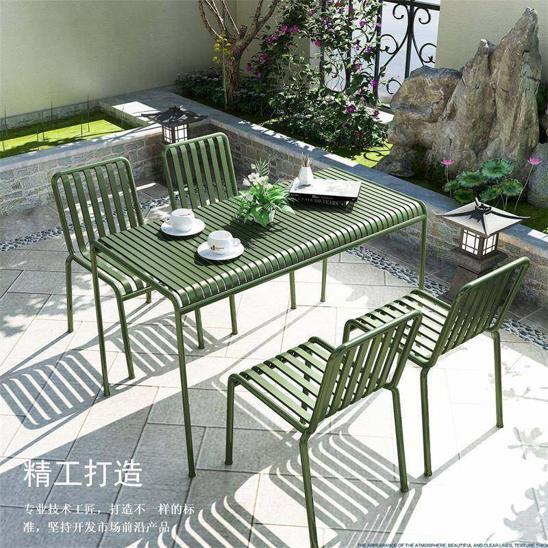 外简约户庭桌椅组合露天院铁艺防NB-61水条长形桌网红咖啡厅室外,住宅家具,桌椅套件,淘宝优惠券,粉丝福利购,淘宝优惠卷
