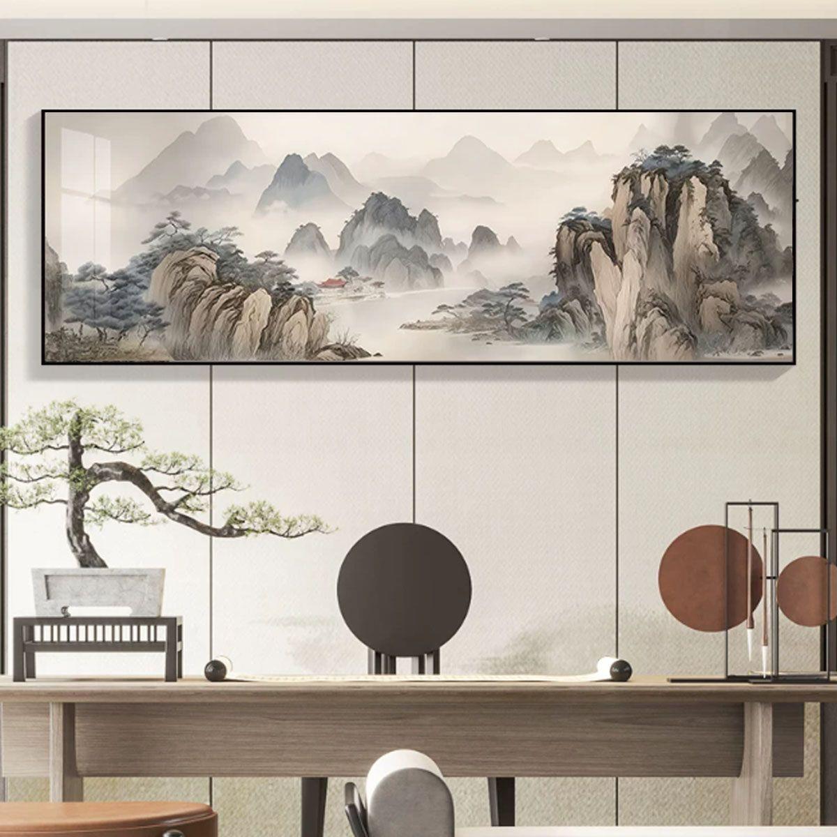新中式客厅装饰画沙发背