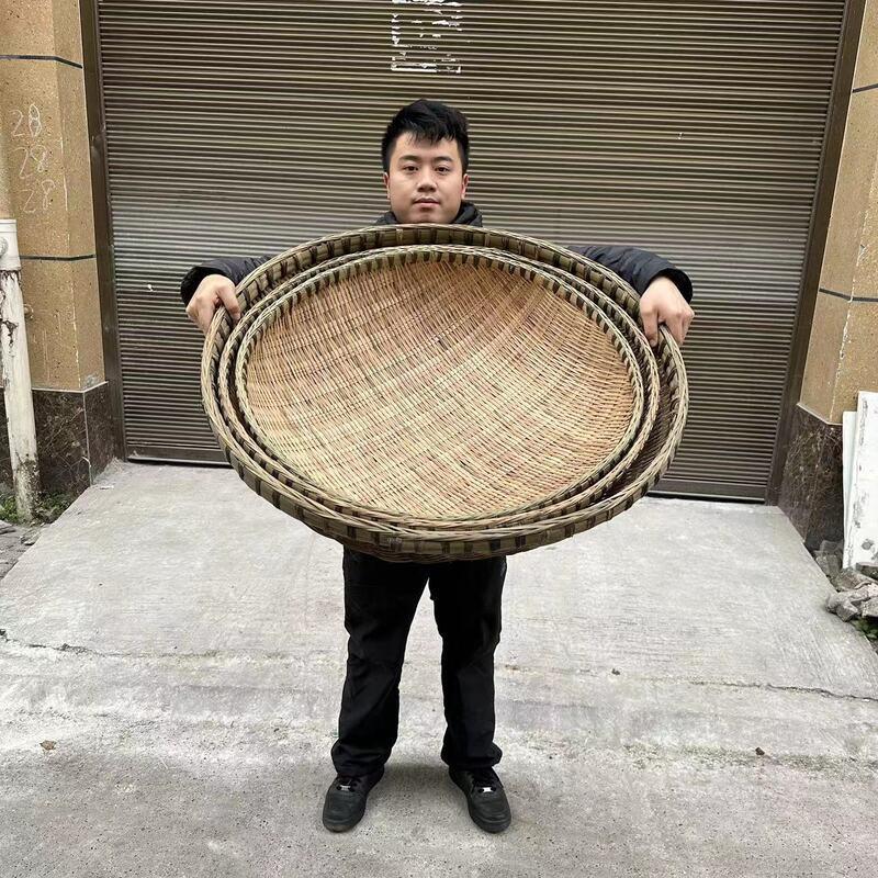 圆筲箕竹编制品篮子青篾