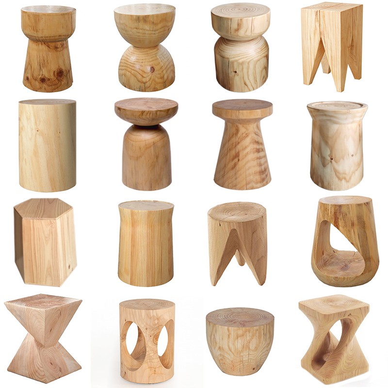 实木墩子树桩凳子原m木摆件民宿家用酒店置物矮凳沙发边几创意圆