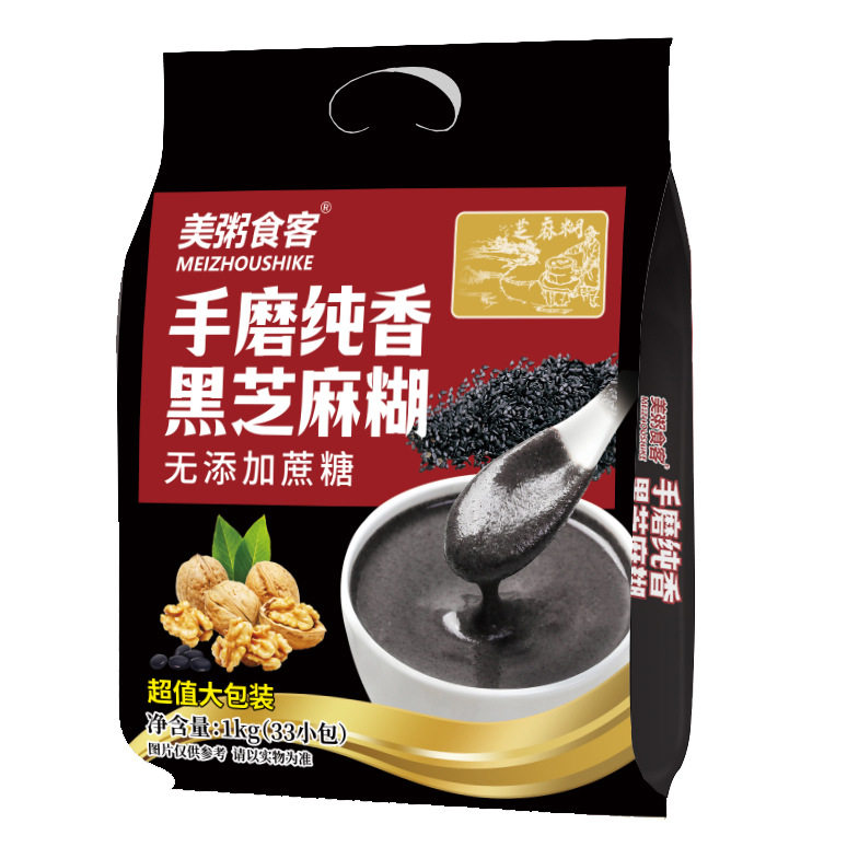 美粥食客1kg大袋黑芝麻糊手磨纯香无添加蔗糖芝麻糊诚邀品牌代理,咖啡/麦片/冲饮,代餐粉,淘宝优惠券,粉丝福利购,淘宝优惠卷