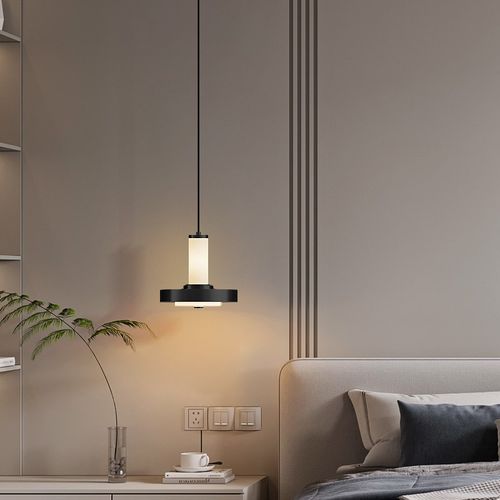 床头小吊灯电视柜旁背景墙t垂线灯自由升降挂灯北欧极简高级感轻