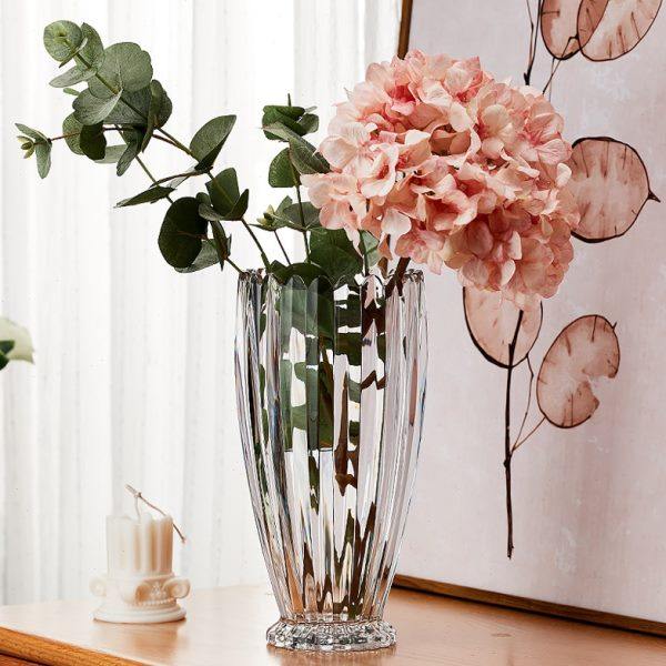 欧式轻奢透明水晶玻璃花瓶 高级花瓶插花百合花水养餐桌客厅摆件,家居饰品,花瓶,淘宝优惠券,粉丝福利购,淘宝优惠卷