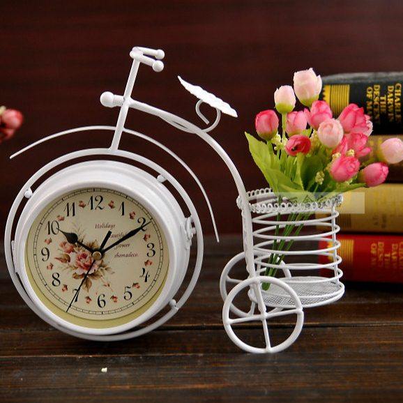 欧式静音台钟卧室客厅钟表摆件田园铁艺小钟台式钟座钟时钟 包邮,家居饰品,台钟/闹钟,淘宝优惠券,粉丝福利购,淘宝优惠卷