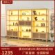 白蜡木茶叶架带灯展示架实木书架隔断展示收纳柜新中式 博古架定制
