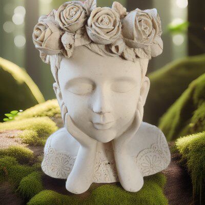 欧式个性雕像花盆树脂人物摆件户外花器花盆肉肉盆栽微瑕