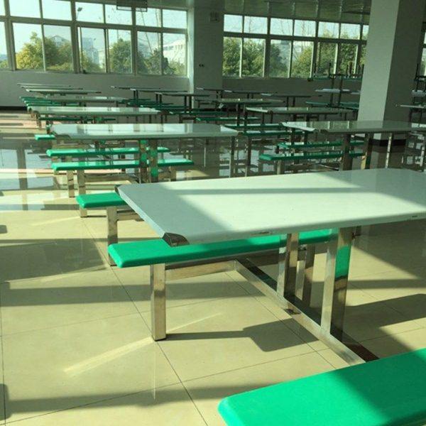 公司职工饭堂餐桌椅4人6人8人工厂学校员工不锈钢连体餐桌椅组合,住宅家具,不锈钢/PVC餐桌,淘宝优惠券,粉丝福利购,淘宝优惠卷