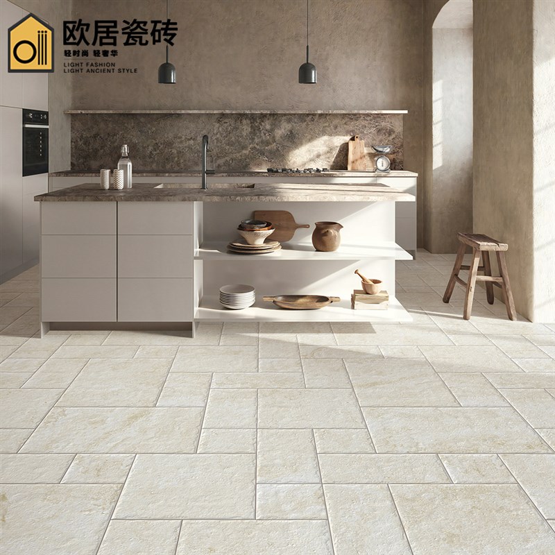 法式古堡风莱姆h石地砖防滑民宿花园院子瓷砖厨房客厅咖啡店仿古