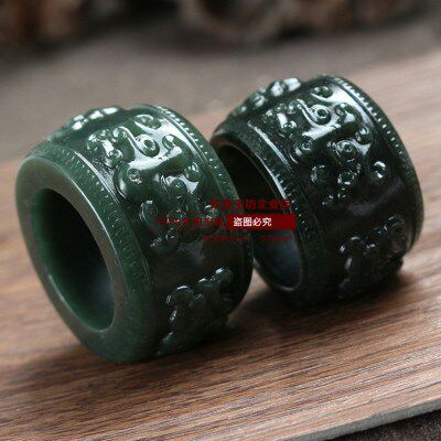 貔貅扳指和田玉男女大拇指四方瑞兽指环可定制新款复古文玩大戒指