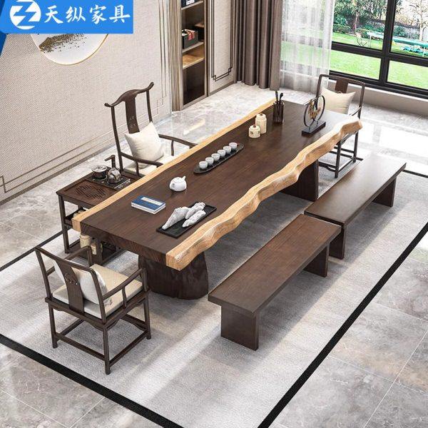 天纵新中式实木茶桌茶台一整套公室大板泡茶桌家用洽谈喝茶桌子,商业/办公家具,茶台/茶桌,淘宝优惠券,粉丝福利购,淘宝优惠卷