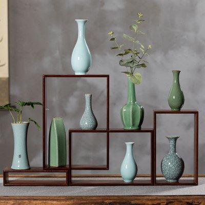 青瓷创意摆件精致时尚小花器家居装饰品水培花瓶花插复古供佛桌面,家居饰品,花瓶,淘宝优惠券,粉丝福利购,淘宝优惠卷