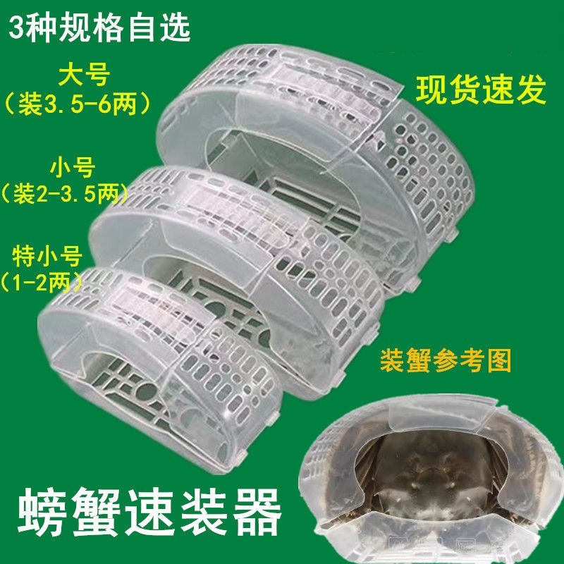 螃蟹卡扣大闸h蟹速装盒绑蟹神器河蟹青蟹梭子蟹固定器免捆扎包装