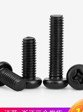 M2 M2.5 304不锈钢黑色PM盘头十字螺丝圆头螺钉*3x4x5x8x10x12x20