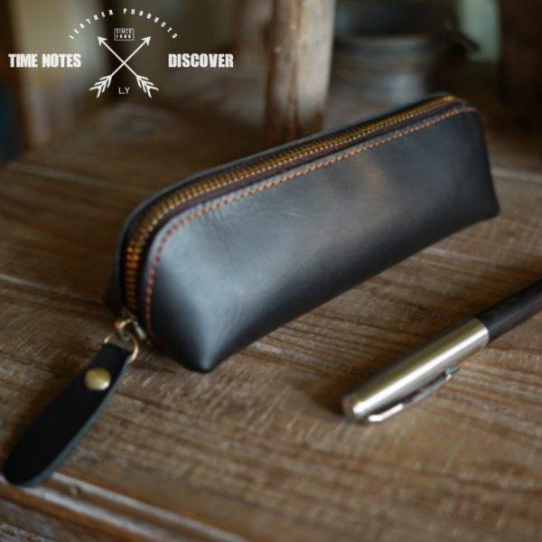 复古手工缝线头层牛皮笔袋疯马皮钢笔保护套大容量植鞣皮笔套收纳,文具电教/文化用品/商务用品,笔袋,淘宝优惠券,粉丝福利购,淘宝优惠卷