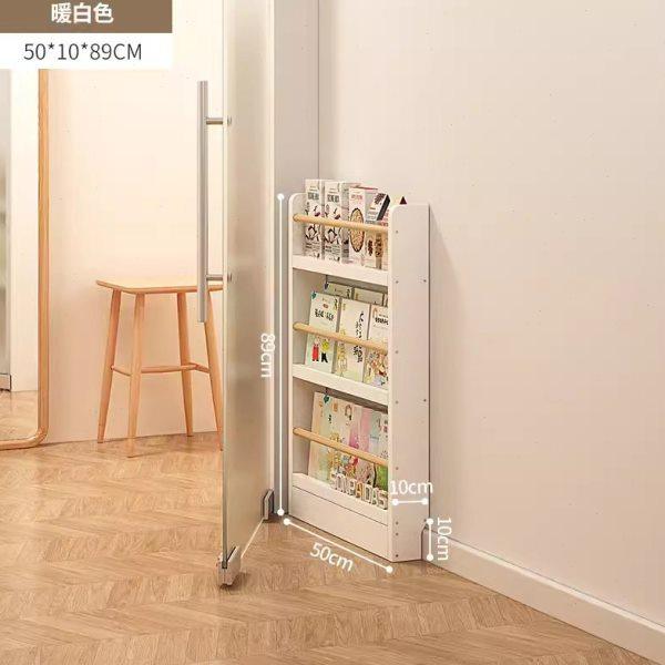 壁挂书架实木超薄书柜门后缝隙收纳柜多层芝士薄柜夹缝置物窄柜子,收纳整理,书桌收纳置物架,淘宝优惠券,粉丝福利购,淘宝优惠卷