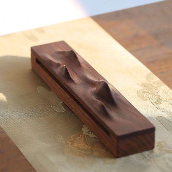 胡桃木观山线香炉卧香盒金属网香座香插创意山型木质茶室禅意摆件,家居饰品,香薰炉,淘宝优惠券,粉丝福利购,淘宝优惠卷