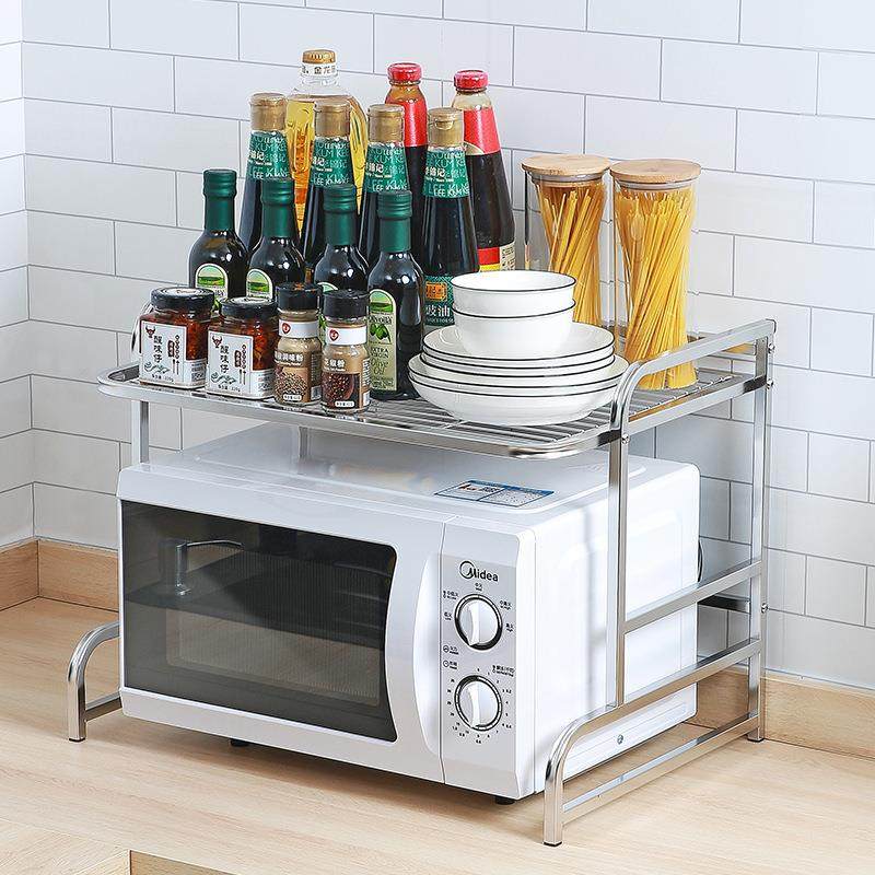 不锈钢微波炉架置物架双层桌面台面电饭锅烤箱烤炉收纳架储物架,厨房/烹饪用具,抹布架/厨房清洁收纳架,淘宝优惠券,粉丝福利购,淘宝优惠卷