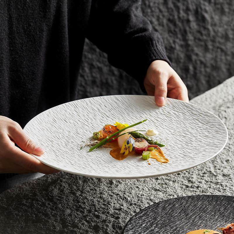磨砂岩石纹餐具陶瓷盘子高级感西餐盘简约浅盘家用牛排盘圆盘大号,餐饮具,盘,淘宝优惠券,粉丝福利购,淘宝优惠卷