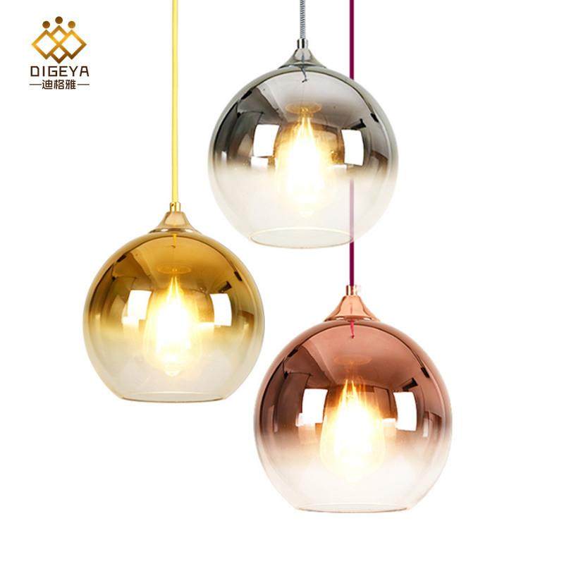 中山 北欧后现代简约吊灯餐厅创意卧室床头吧台渐变玻璃圆球吊灯,家装灯饰光源,智能吊灯,淘宝优惠券,粉丝福利购,淘宝优惠卷