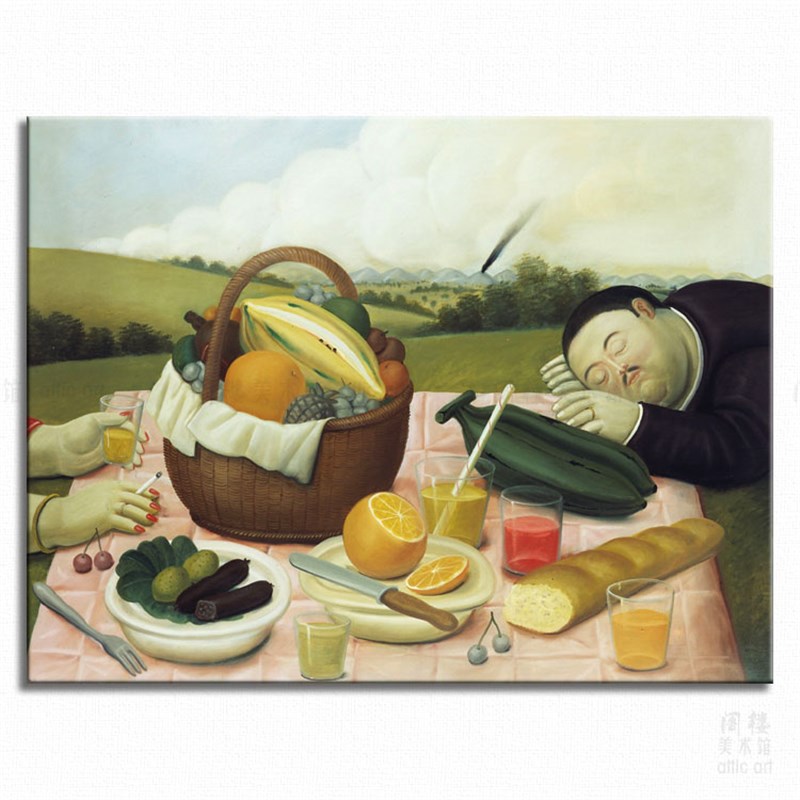 野餐 Fernando Botero 波特罗 装饰画家居艺术拉美Z客厅书房酒吧图片