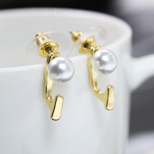 Diamond Geometric Earrings Women Retro Creative Design Pearl