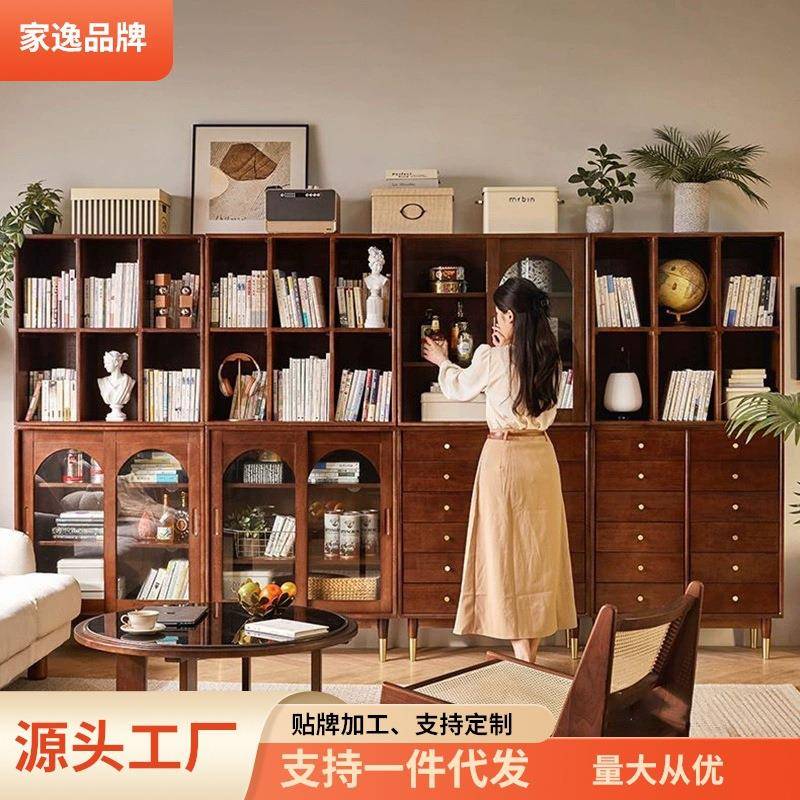 实木斗柜复古卧室置物柜餐边柜抽屉柜组合书柜收纳柜客厅落地立柜