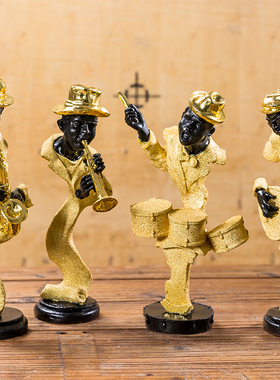 欧式创意乐队摆件j艺术乐器音乐人物模型酒吧客厅酒柜家居软装饰