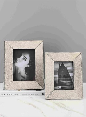 现代简约高c端马毛相框摆件客厅卧室书房桌面办公室样板房家居饰